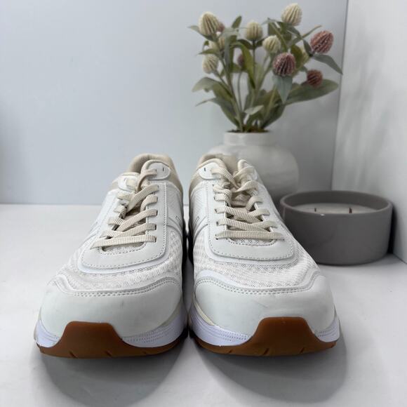 Vionic Walk Strider 001 Lace Up Sneaker Cream/Gold Low Top Women's 11 Tried On - Picture 2 of 9